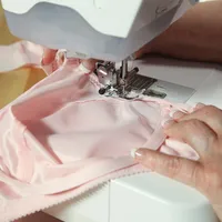 Demonstrating bra cup construction for bra making classes