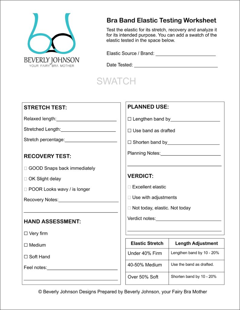 bra band elastics testing worksheet image