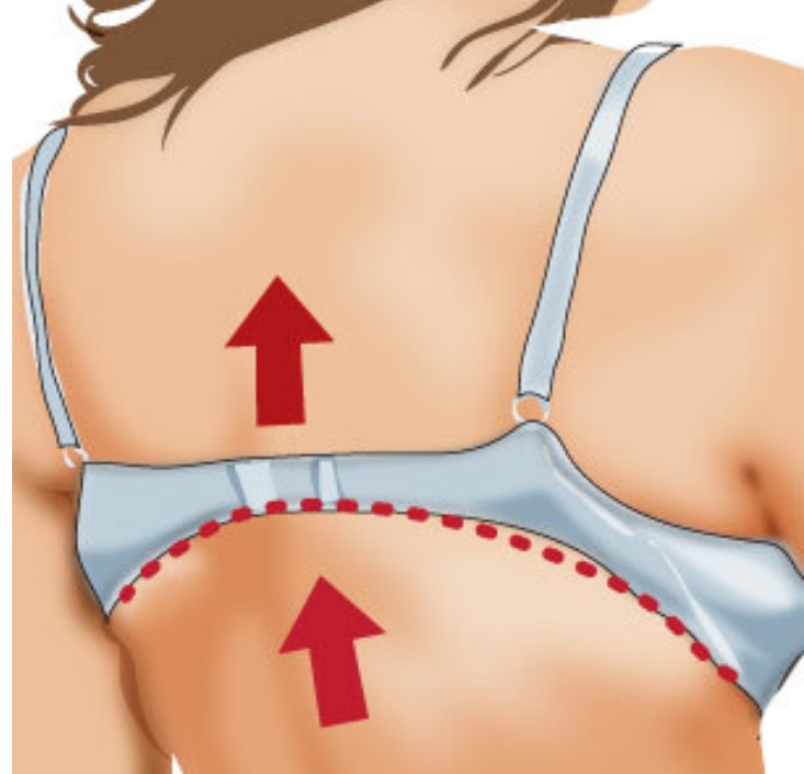 bra band fit too loose back rides up